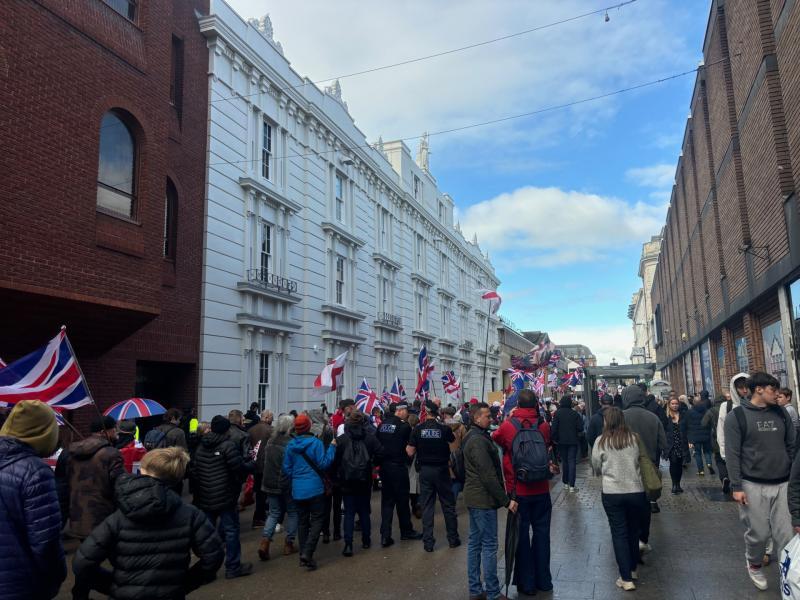 Exeter protests January 17: Rival marches held under police supervision
