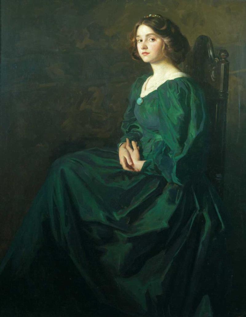 The Green Gown, By Thomas Edwin Mostyn. The sitter is thought to be the artist's daughter, Marjory (Image courtesy: Wikimedia Commons)