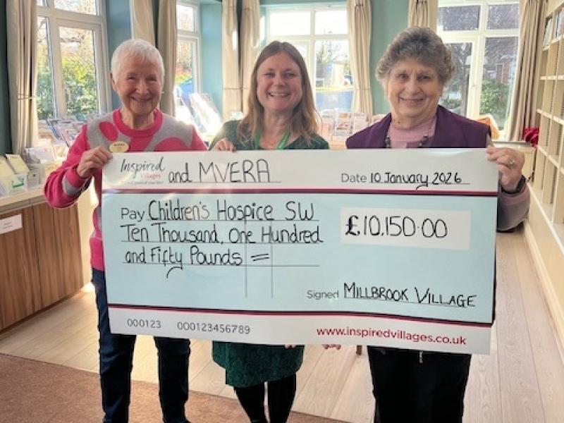 Exeter Retirement Village raises &pound;10,000 for Children&rsquo;s Hospice South West after year of fundraising