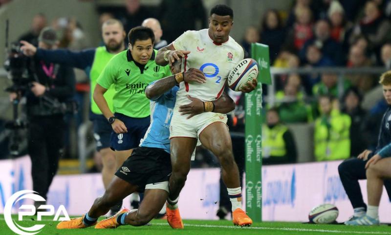 Immanuel Feyi-Waboso of Exeter Chiefs during the England v Fiji international match in November 2025 (Photo by Frankie OKeeffe/PPAUK)