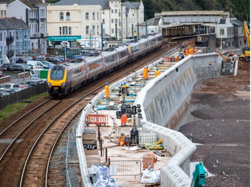 The completed Dawlish sea wall phase 1 (Image Network Rail)