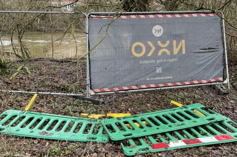 Fence panels left at Leafland in Exeter (Image submitted) Cleared for use by LDRS partners