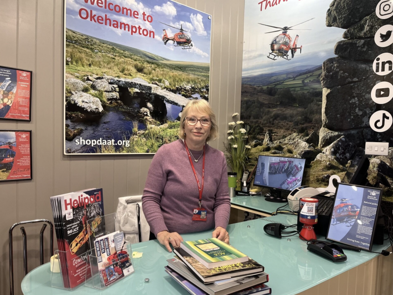 Okehampton volunteers Jane (pictured) and Carol share how community spirit and personal experience keep Devon&rsquo;s air ambulances operational (Image- Dawn Todd)