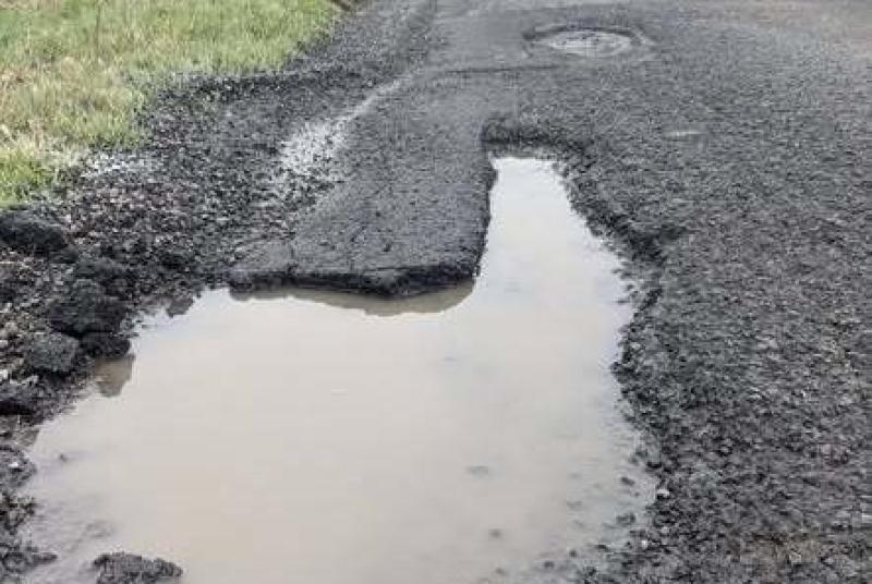 Pothole on the B3232 credit Ed Tyldesley