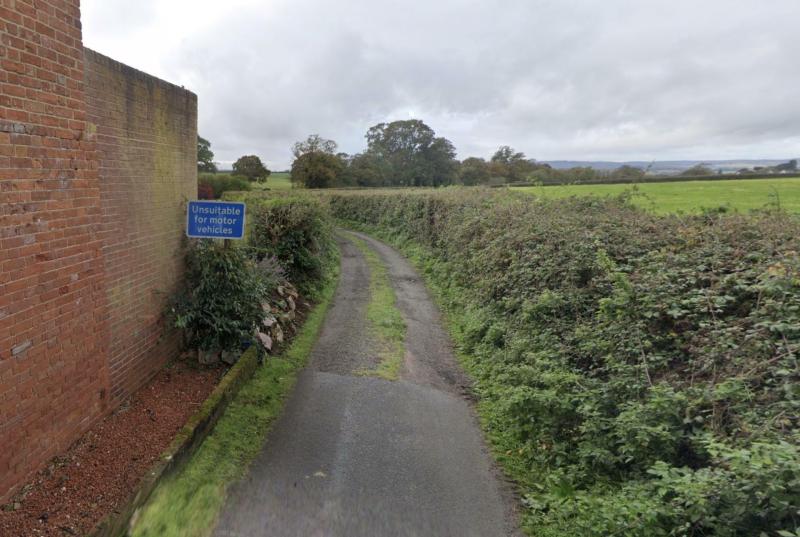 Rydon Lane stretches between  Exton and Woodbury