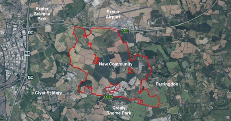 The proposed location for the Marlcombe new town (Image- East Devon District Council)